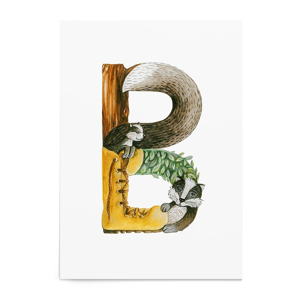 Poster Litere Animal Alphabet B