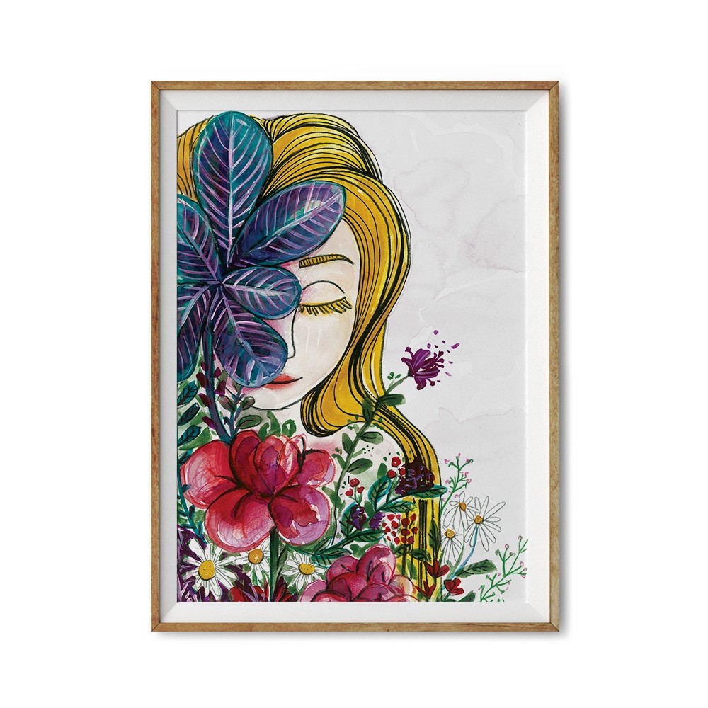 Poster Art Print Flower Lady