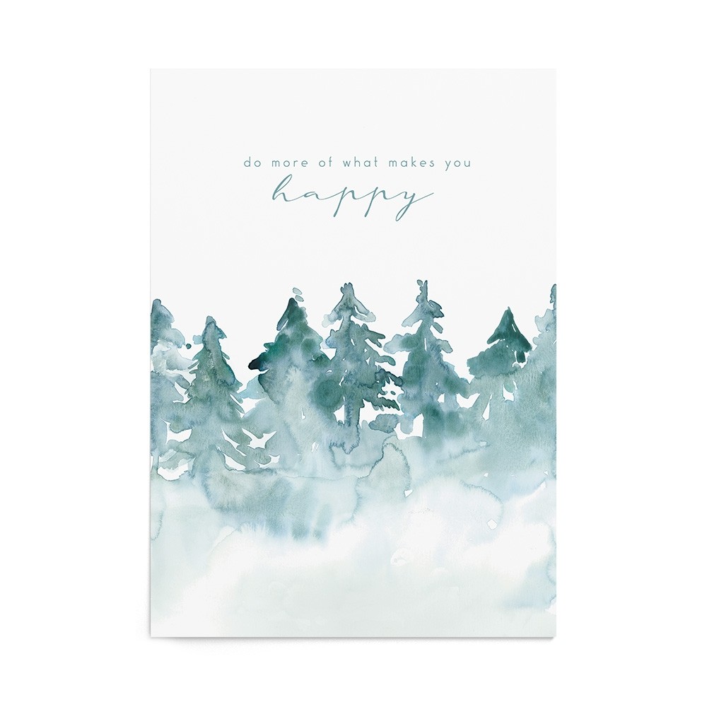 Art Print Misty Forest Quote