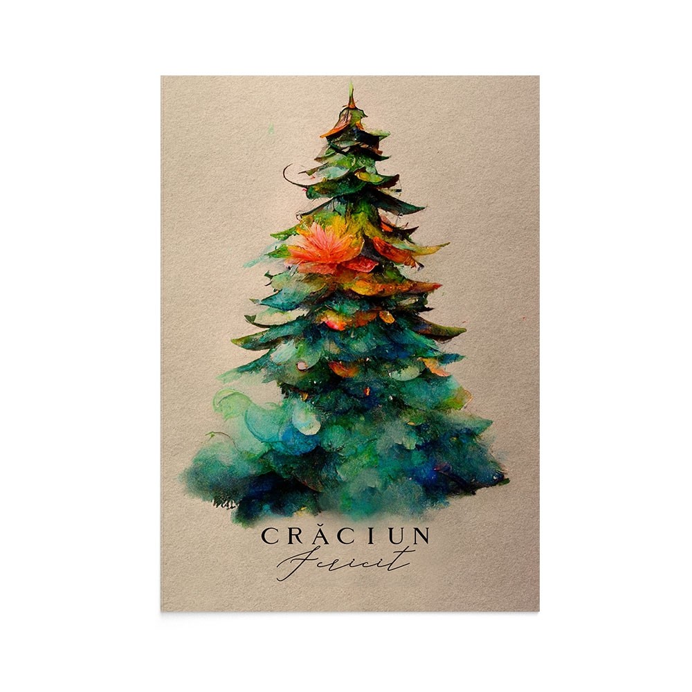 Felicitare Craciun Evergreen Christmas