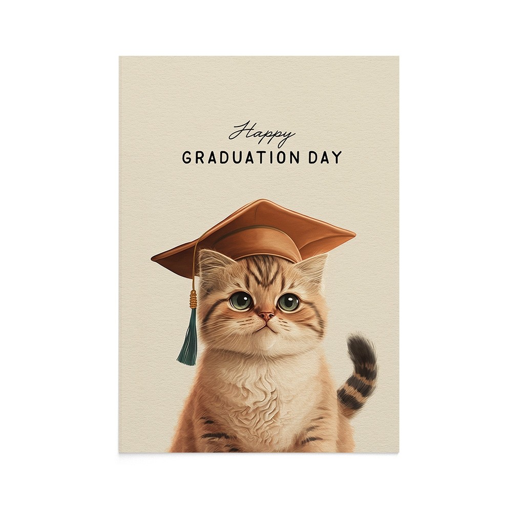 Felicitare Absolvire Cute Cat Graduation