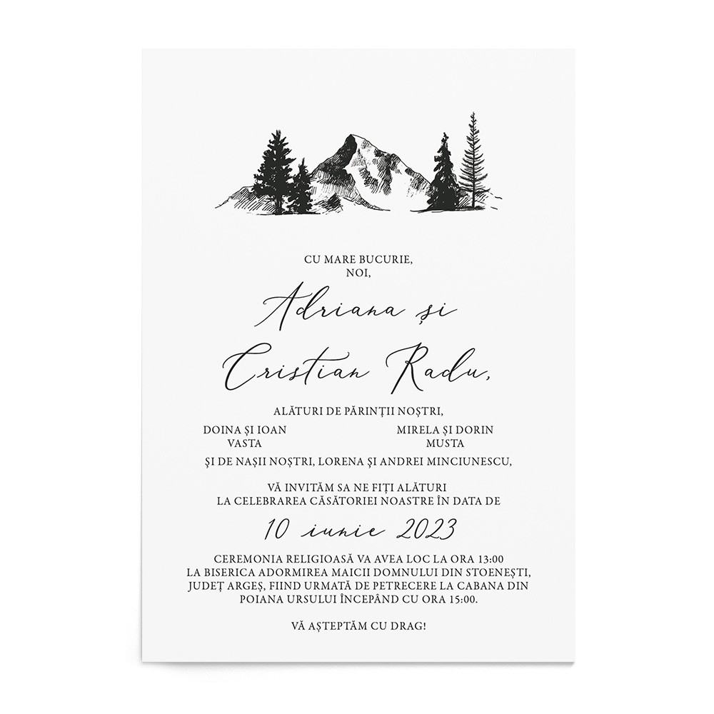 Invitatie de nunta Mountain Love