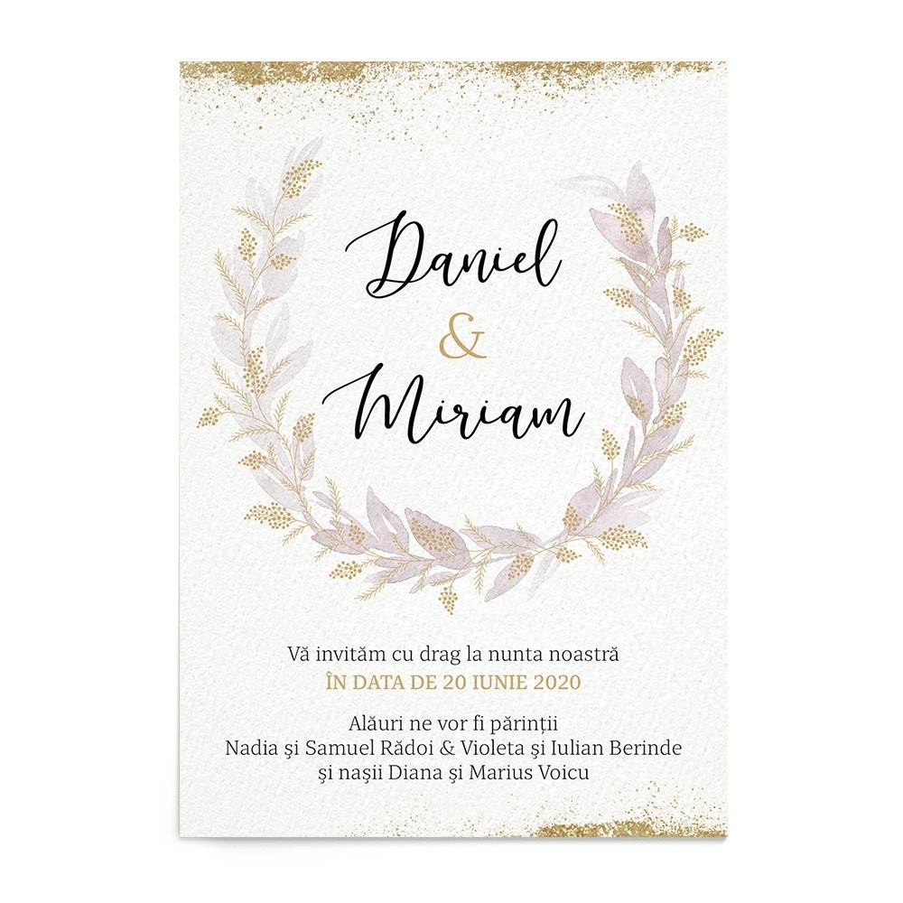 Invitatie de nunta Dusty Wreath