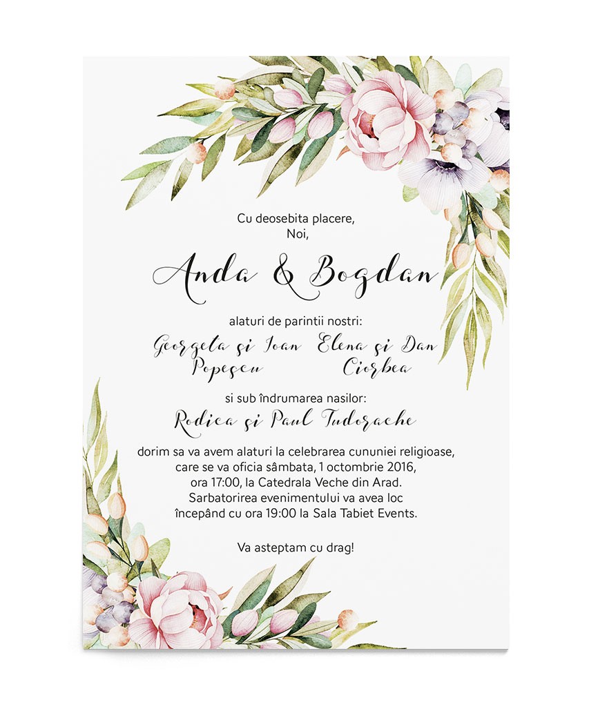 Invitatie de nunta Dreamy Bloom