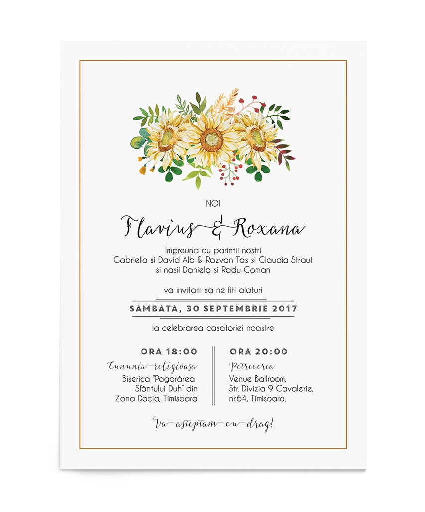 Invitatie de nunta Helianthus
