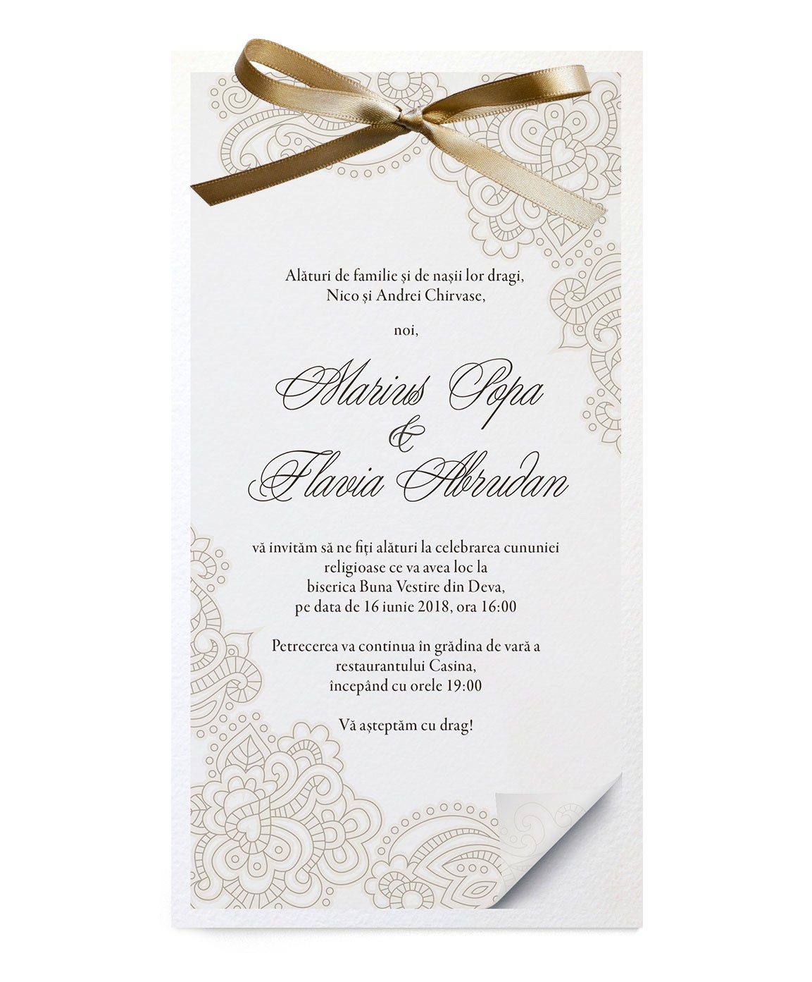 Invitatie de nunta Lacy Shimmer