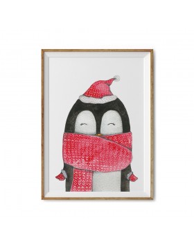 Poster Art Print Christmas Penguin