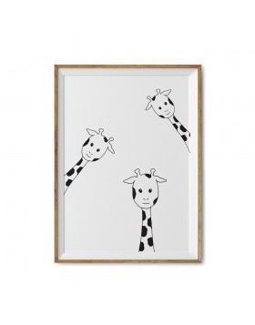 Art Print Peeking Giraffes