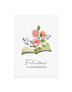 Felicitare Graduare Flowery Book Graduation