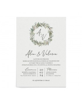 Invitatie de nunta Natural Wreath