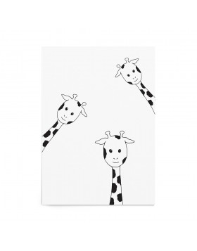 Art Print Peeking Giraffes