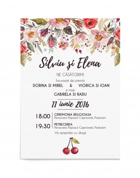 Invitatiede nunta Cherry Flowers