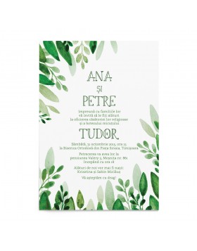 Invitatie de Nunta si Botez Greenery Touch