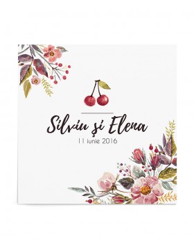 Invitatie de nunta Cherry Flowers